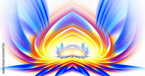 Abstract color lines create 3D rendering patterns