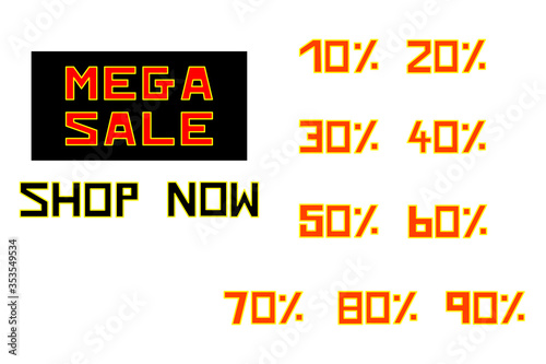 Vector - Mega sale banner, shop now. Big promotion, special offer. Can be use decorate for advertising, brochure, web.