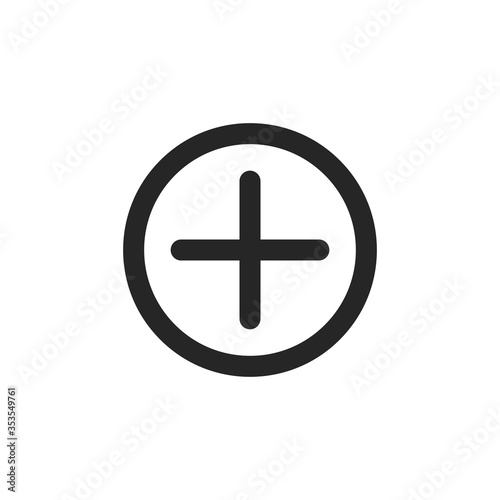 Add Button Social Media Icon Isolated On White Background. Plus Symbol Modern Simple Vector For Web Site Or Mobile App
