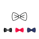 Men wear bow tie in his suits for formal, wedding, and other ceremony to look elegant. Ribbon accessory. Bow tie, butterfly tie icon. vector illustration. design on white background. EPS 10