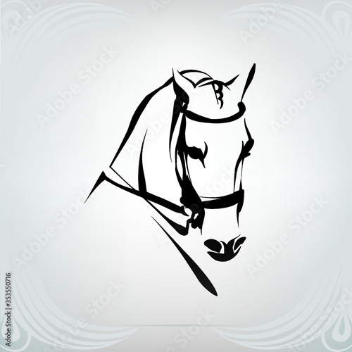 Vector silhouette of a horse's head