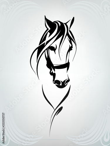 Vector silhouette of a horse's head