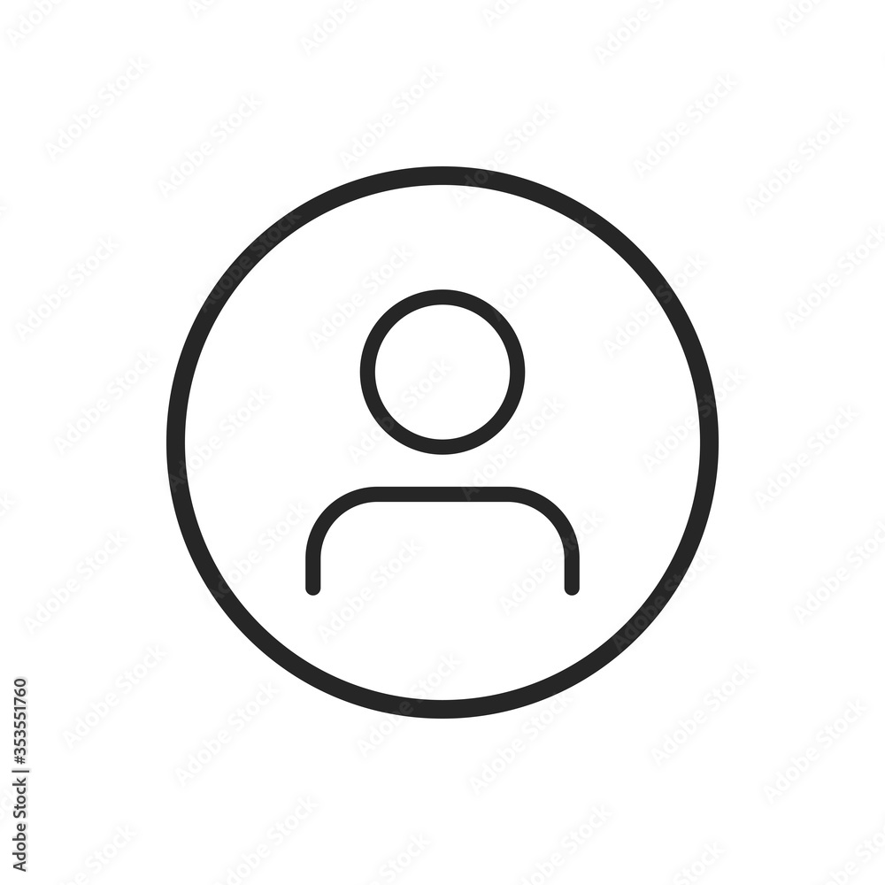 Business Account Social Media Icon Isolated On White Background. User Symbol Inside Of Circle Modern Simple Vector For Web Site Or Mobile App Business Account Social Media Icon Isolated On White Background. User Symbol Inside Of Circle Modern Simple Vector For Web Site Or Mobile App