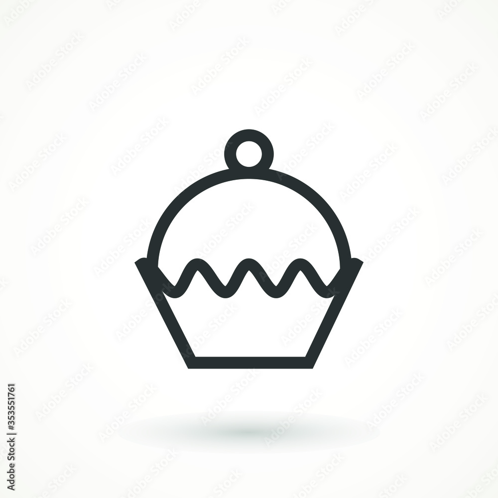 vanilla cream cupcake muffin icon illustration confectionery bakery pastry line icon sign logo on isolated background Sweet food symbol vanilla cream cupcake muffin icon illustration confectionery bakery pastry line icon sign logo on isolated background Sweet food symbol