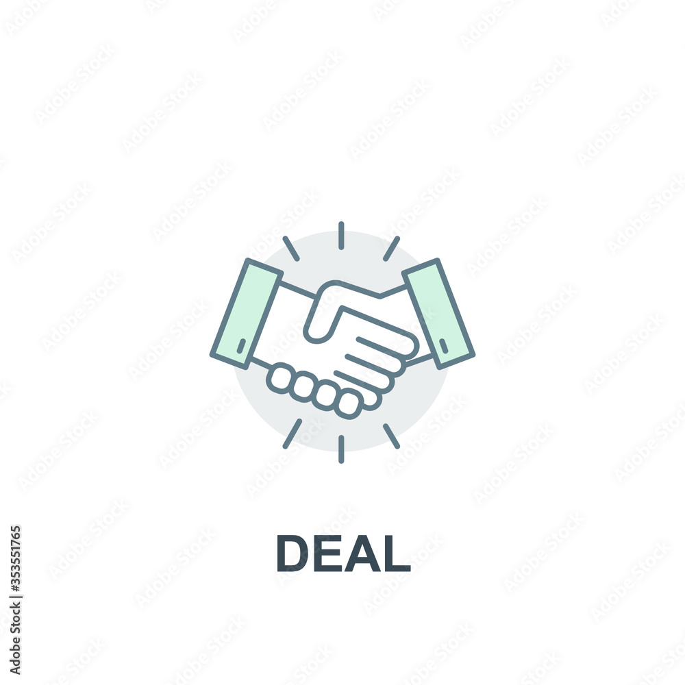 Commitment and trust. Hand shake agreement in business for contract sign partnership and decision making collaboration. Deal icon. Vector illustration. Design on white background. EPS 10 Commitment and trust. Hand shake agreement in business for contract sign partnership and decision making collaboration. Deal icon. Vector illustration. Design on white background. EPS 10