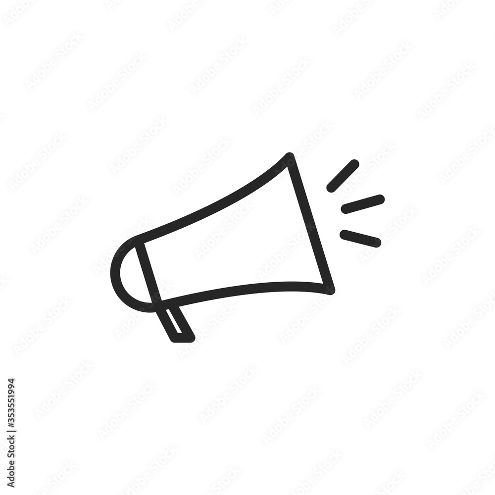 Loudspeaker Social Media Icon Isolated On White Background. Megaphone Symbol Modern Simple Vector For Web Site Or Mobile App Loudspeaker Social Media Icon Isolated On White Background. Megaphone Symbol Modern Simple Vector For Web Site Or Mobile App