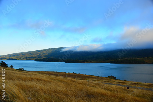 lake and mountains