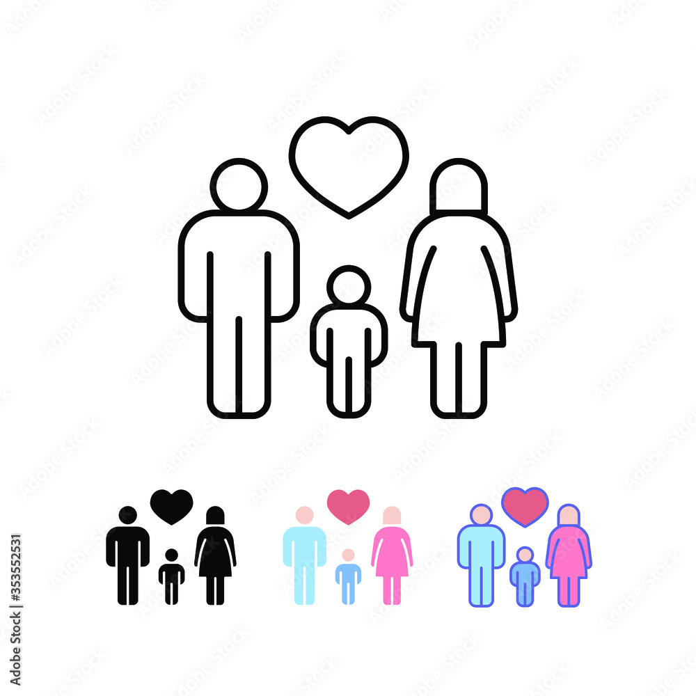 Family and love for family care, Kindness, donation and charity. Family loving relationship and team symbol. Family, group, love, kind icon. Vector illustration. Design on white background. EPS10 Family and love for family care, Kindness, donation and charity. Family loving relationship and team symbol. Family, group, love, kind icon. Vector illustration. Design on white background. EPS10