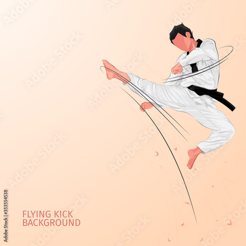karate flying kick background