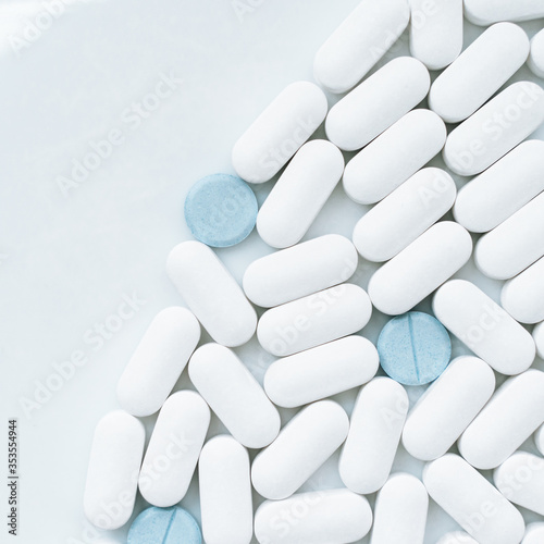 pills on white background