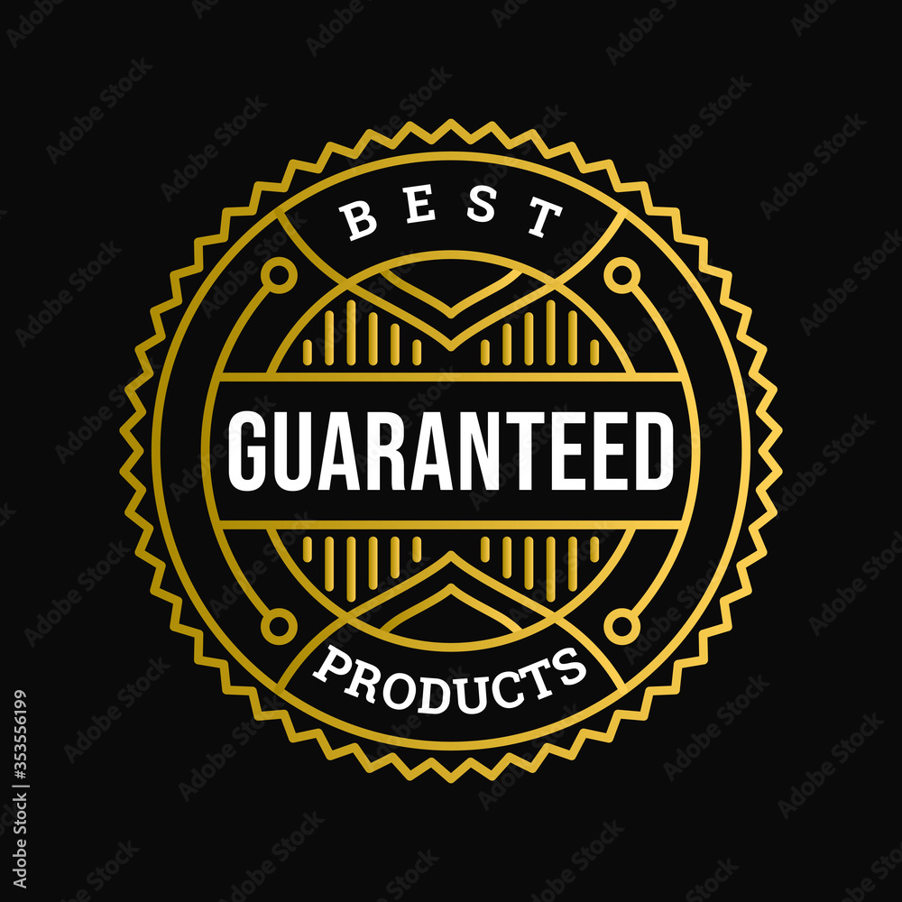 BEST PRODUCTS GUARANTEED BADGE VECTOR