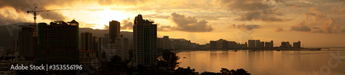 Sunset panorama with skyline of Penang city in Malaysia © Elmer Laahne PHOTO