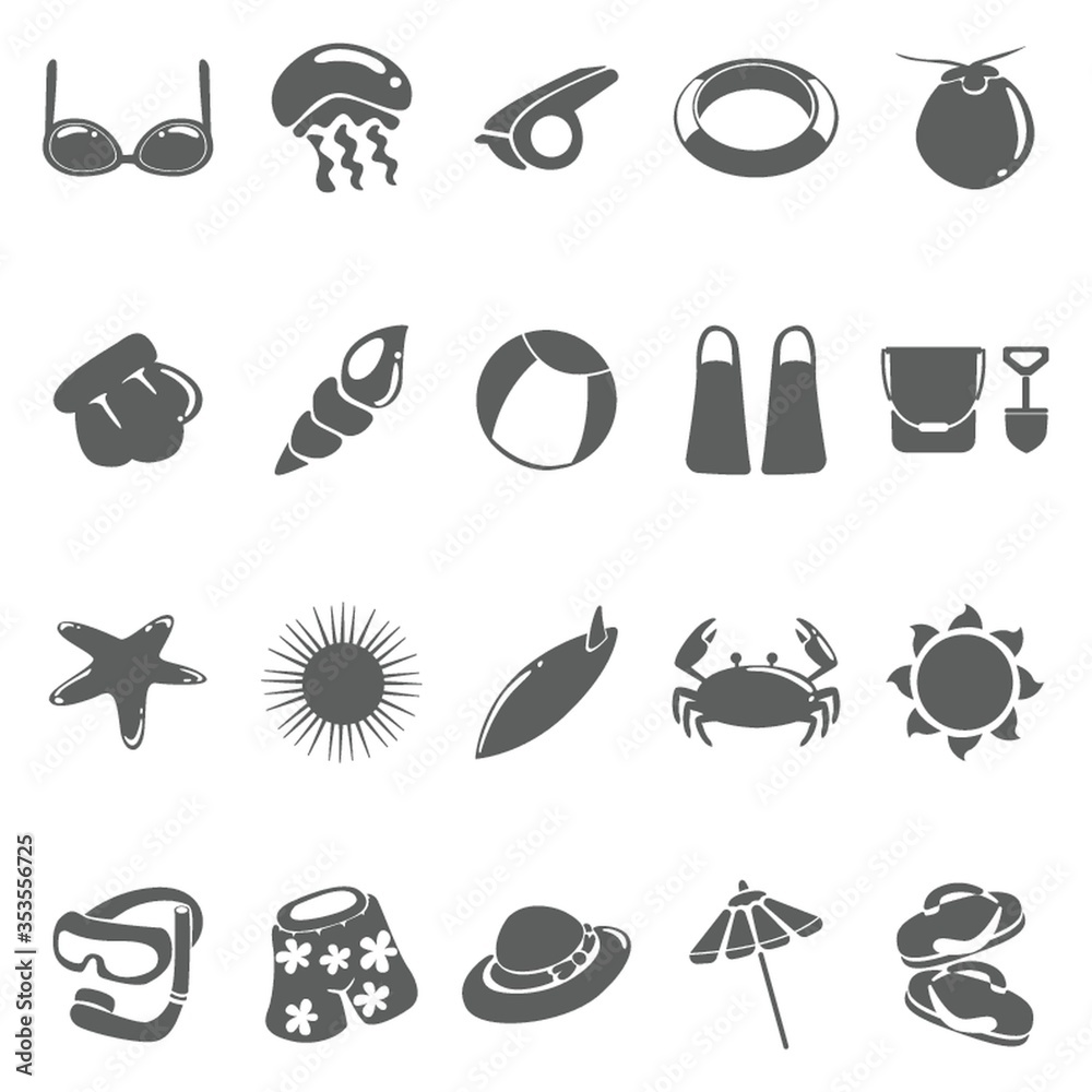 Set of beach icons