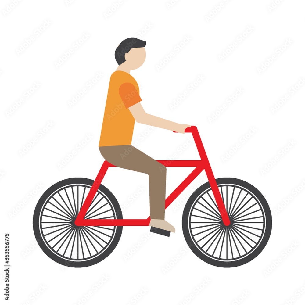 Obraz premium Man riding bicycle