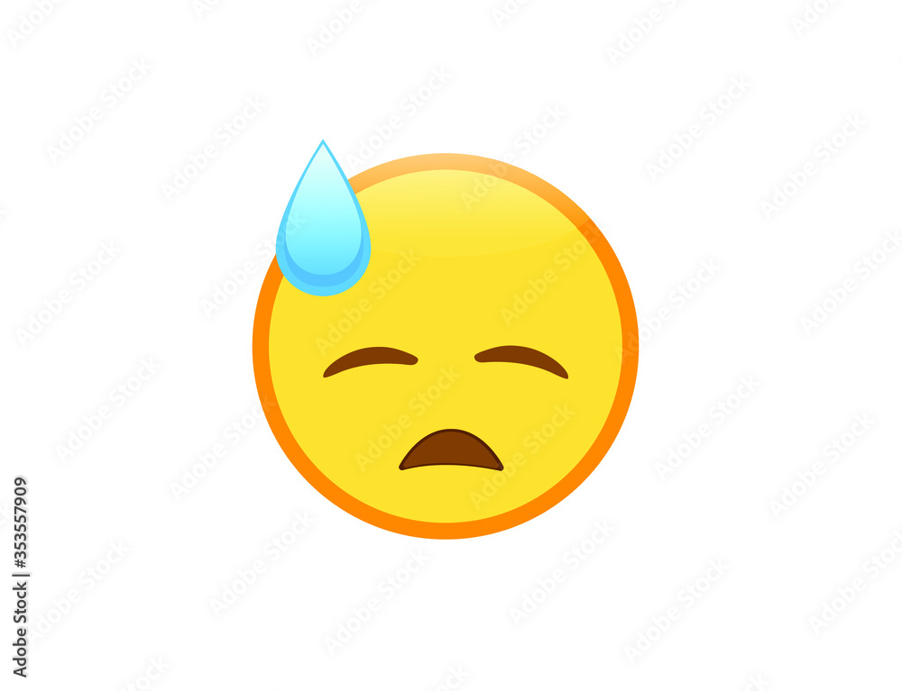 Vector illustration of Downcast Face with Sweat Stock Vector | Adobe Stock