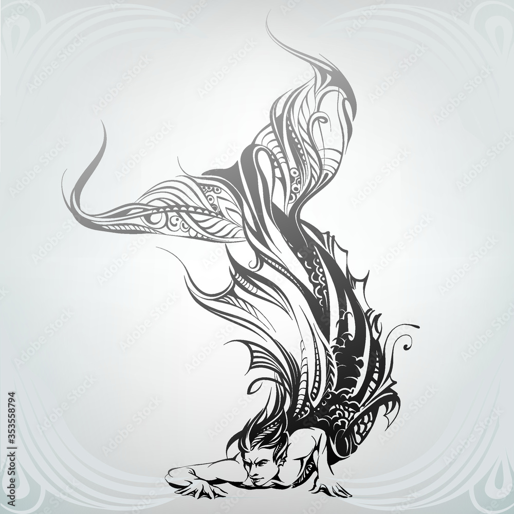 Obraz premium The man the mermaid in an ornament