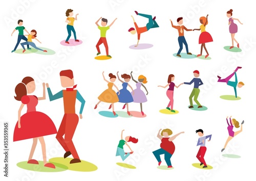 Collection of people striking dance poses