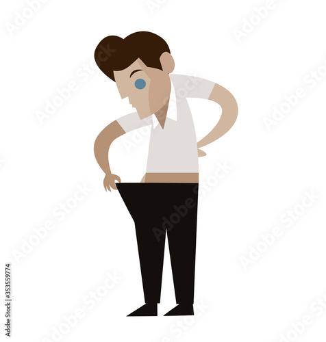 man watching under his pants
