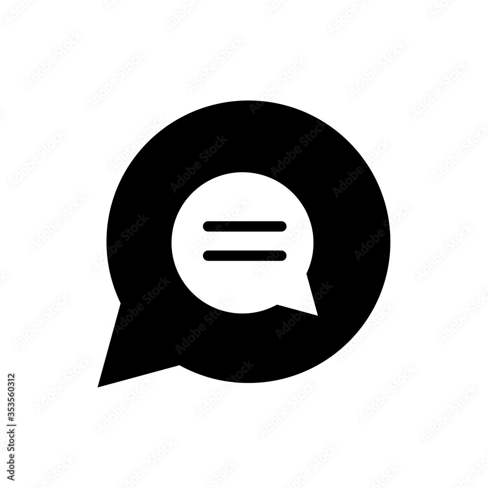 Bubble chat glyph icon design. Communication of social media vector illustration. Bubble chat glyph icon design. Communication of social media vector illustration.