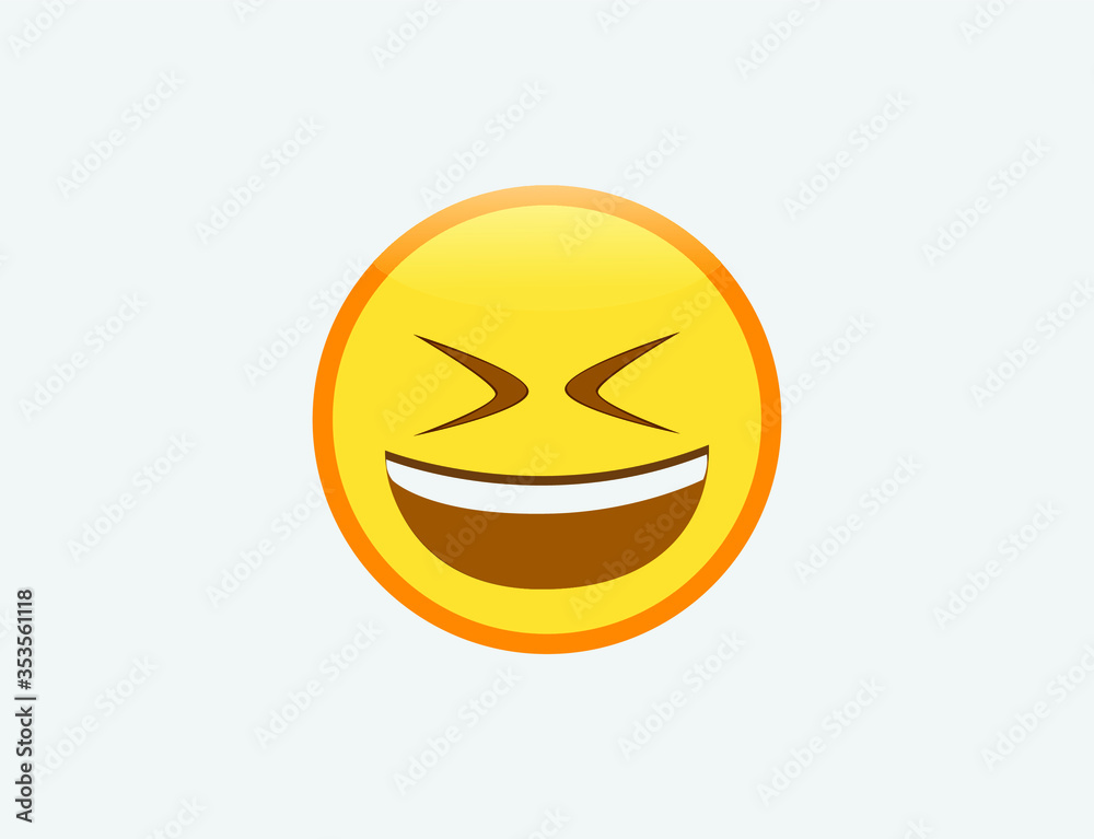 Vector illustration of Grinning Squinting Face