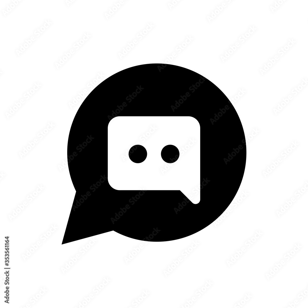 Bubble chat glyph icon design. Communication of social media vector illustration. Bubble chat glyph icon design. Communication of social media vector illustration.