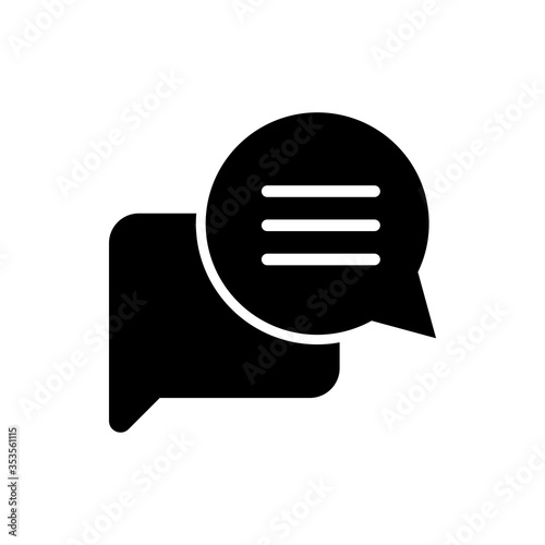 Bubble chat glyph icon design. Communication of social media vector illustration.