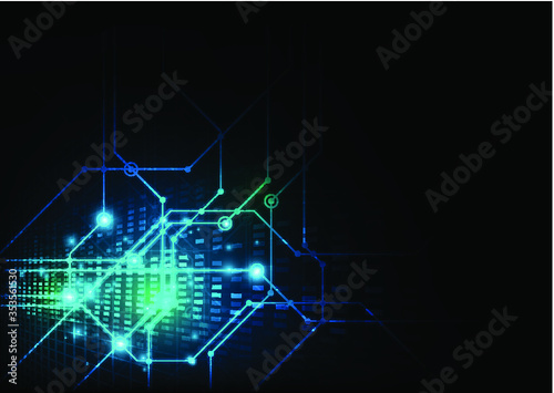 Information technology concept, networking data system connection abstract vector background 