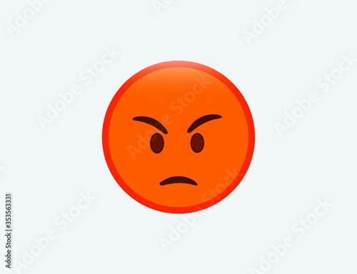 Vector illustration of pouting face