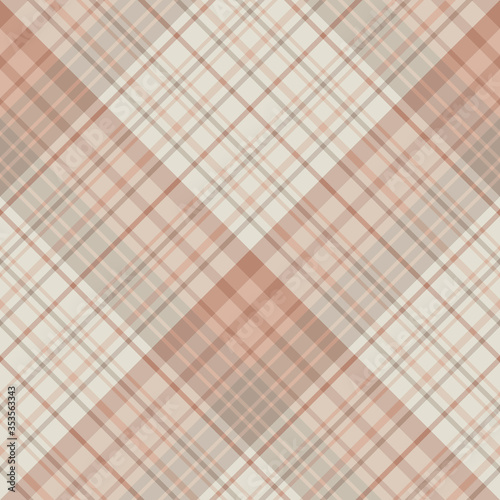 Seamless pattern in light beige and light brown colors for plaid, fabric, textile, clothes, tablecloth and other things. Vector image. 2