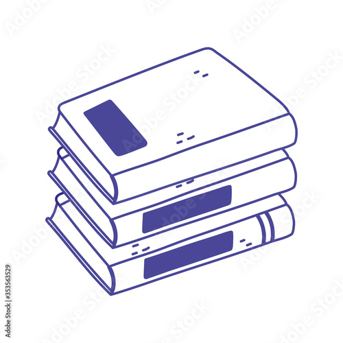 stack of books study read literature isolated icon design