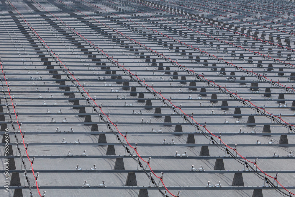 Solar panel mounting structure installation Stock Photo | Adobe Stock