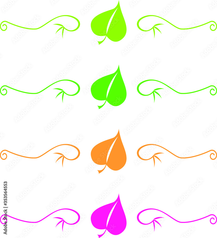 vector set of floral leaf vector set of floral leaf