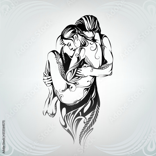 Man and woman in the ornament