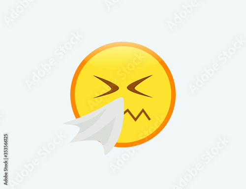 Vector illustration of Sneezing Face