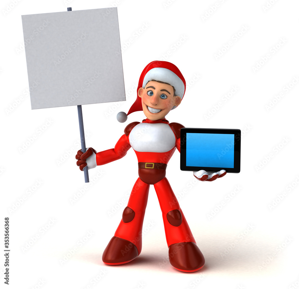 Fun Super Santa Claus - 3D Illustration Fun Super Santa Claus - 3D Illustration