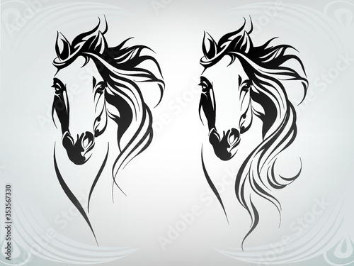 Vector silhouette of a horse's head