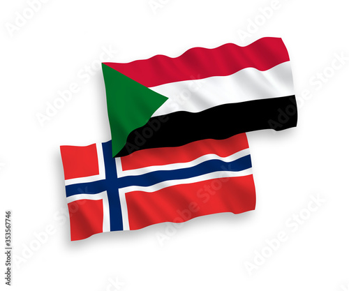 Flags of Norway and Sudan on a white background Free Download Flags of Norway and Sudan on a white background - GFXLoad