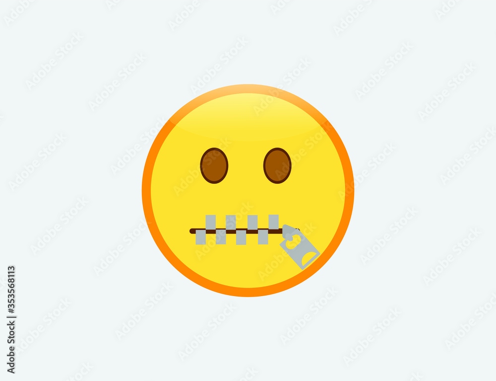 Vector illustration of zipper mouth face Vector illustration of zipper mouth face