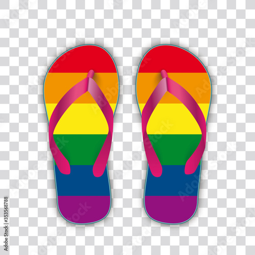 Rainbow Flip-Flops Transparent