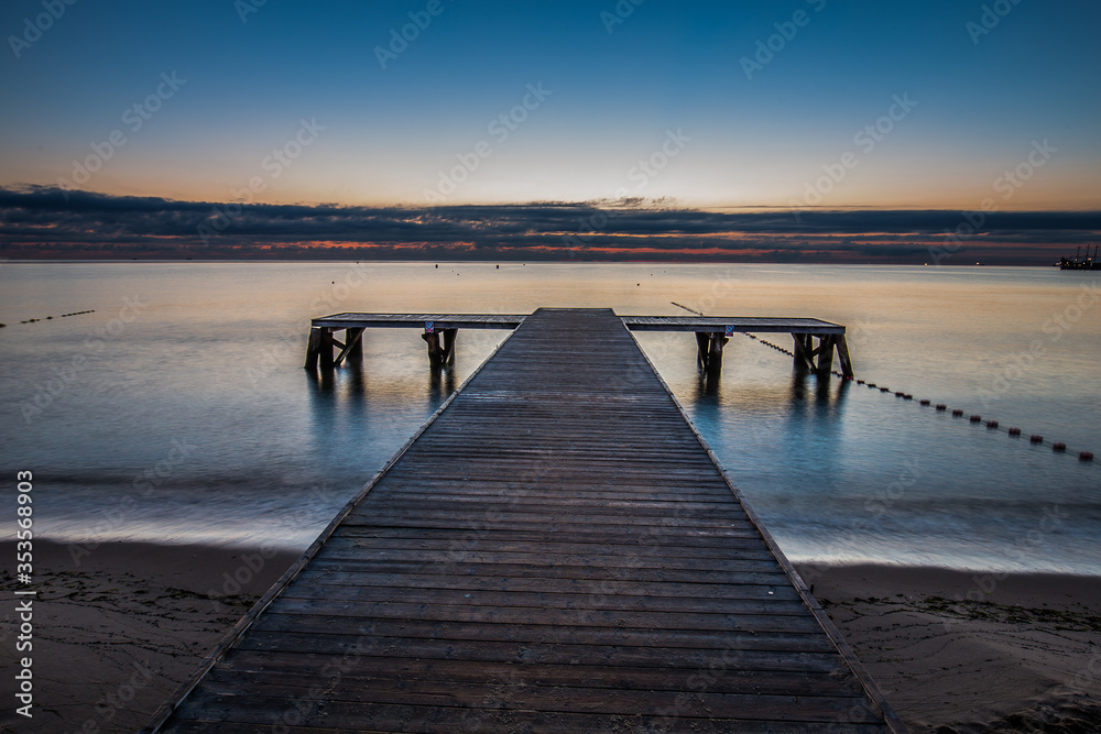 pier in Sopot at sunset