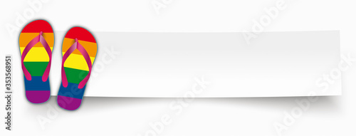 Paper Banner Rainbow Colored Flip-flops
