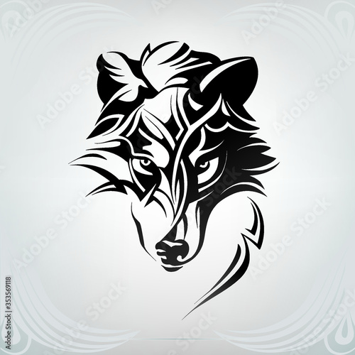 The face of a wolf in the ornament