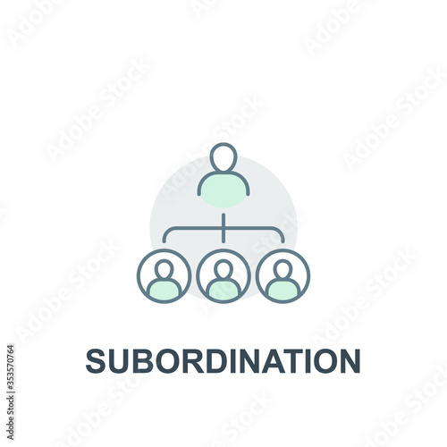 Principle of Structure organization system. Teamwork management. People, staff and manager in team project. subordination icon. Vector illustration. Design on white background. EPS 10