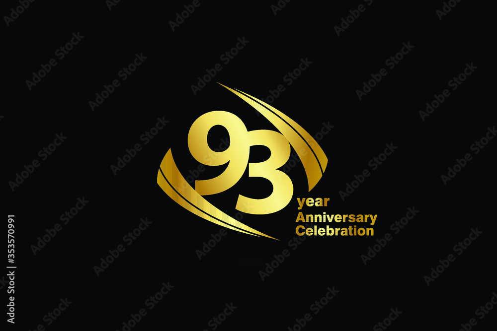 93 year minimalist logo years, jubilee, greeting card. Birthday invitation. Sign Cube Line Gold space vector illustration on black background - Vector 93 year minimalist logo years, jubilee, greeting card. Birthday invitation. Sign Cube Line Gold space vector illustration on black background - Vector