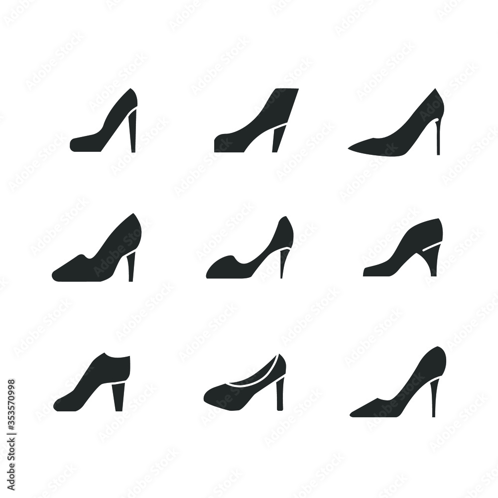 Women stylish footwear. elegant shoe for Female fashion Vector illustration. Design on white background. EPS 10 Women stylish footwear. elegant shoe for Female fashion Vector illustration. Design on white background. EPS 10