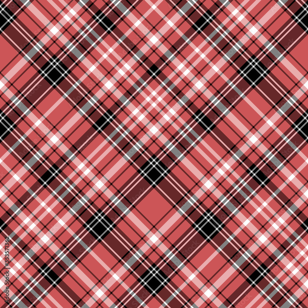 Seamless pattern in red, black and white colors for plaid, fabric, textile, clothes, tablecloth and other things. Vector image. 2 Seamless pattern in red, black and white colors for plaid, fabric, textile, clothes, tablecloth and other things. Vector image. 2
