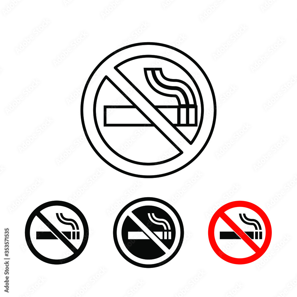 Quit smoking ban element. Stop smoke sign. World no tobacco day. Say no to cigarette. No smoking prohibit symbol, warning sign icon.Vector illustration. Design on white background. EPS 10 Quit smoking ban element. Stop smoke sign. World no tobacco day. Say no to cigarette. No smoking prohibit symbol, warning sign icon.Vector illustration. Design on white background. EPS 10