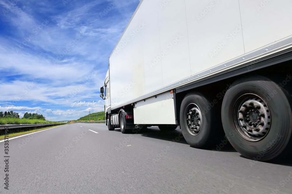 Truck transport on the road and cargo Truck transport on the road and cargo