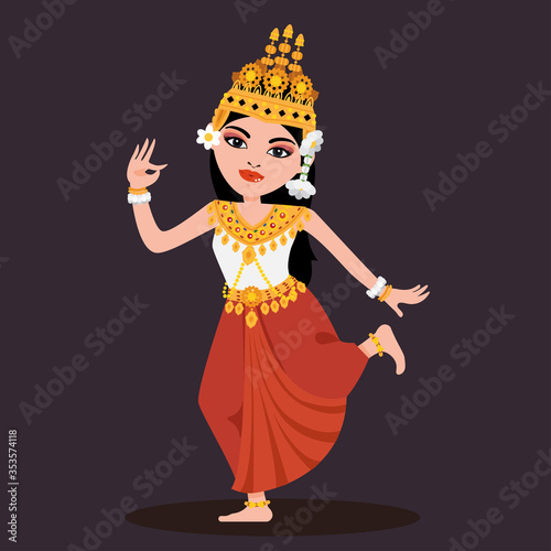 Cambodia dance - Woman in traditional costume.