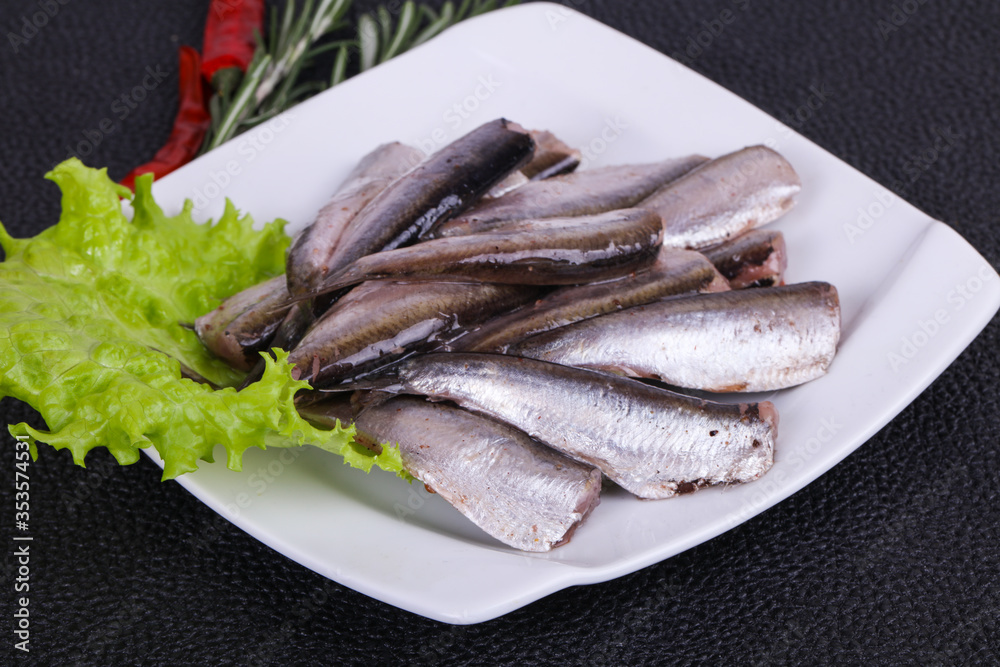 Anchovy fish snack in the bowl Anchovy fish snack in the bowl